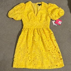 Prabal Garung Yellow eyelet dress